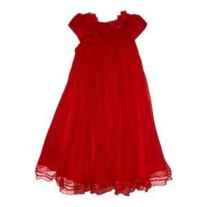 Donita Red long formal Holiday dress for little girls size 2T
